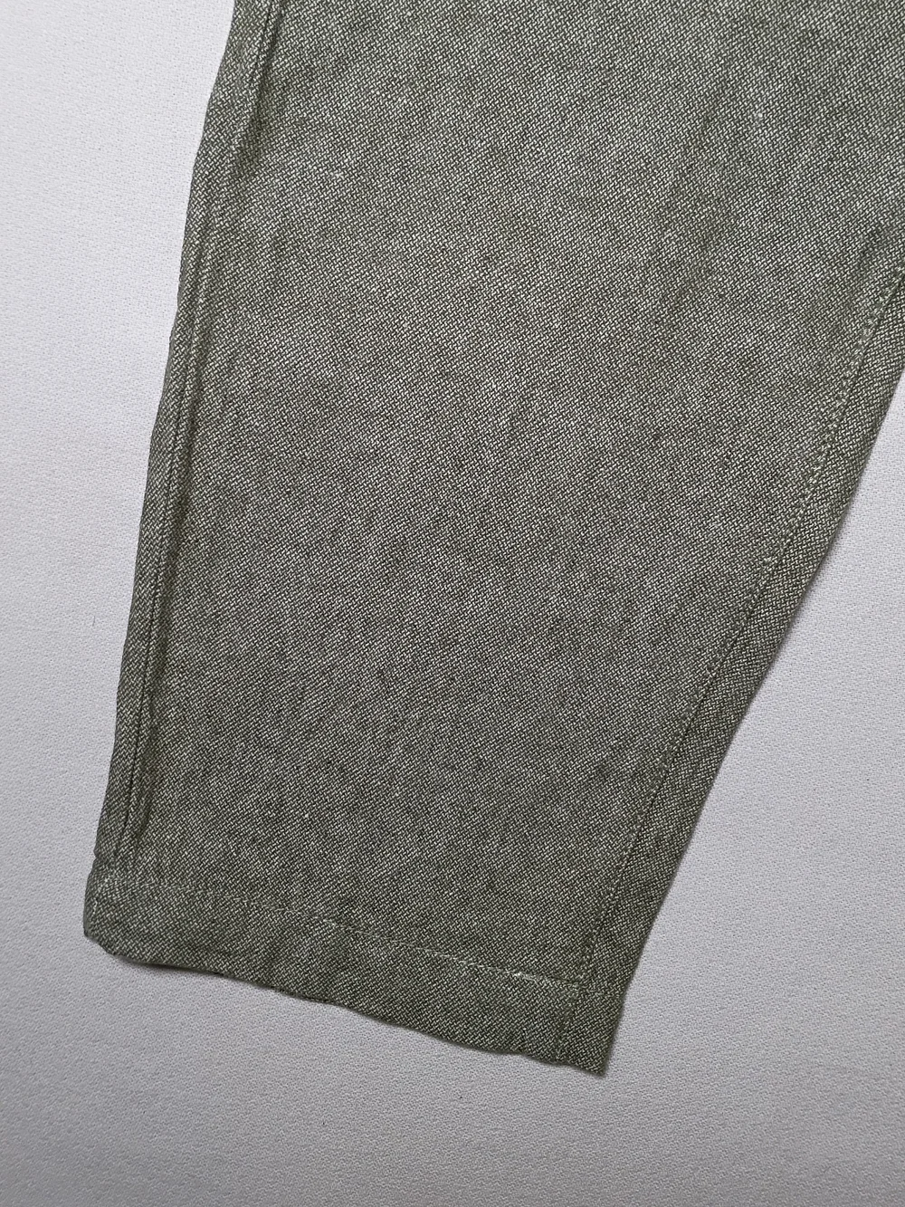 Banana Republic Mens Athletic Fit Linen Blend Trousers 33X27 Sage Drawstring